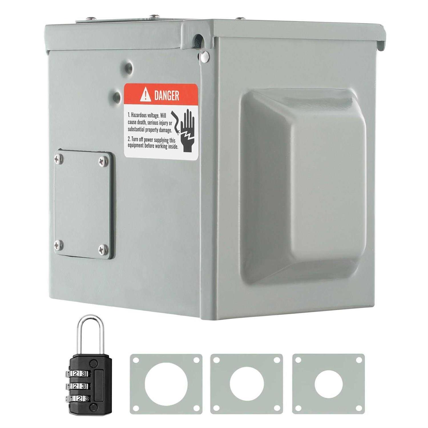 VEVOR 30 Amp RV Power Outlet Box 125/250 Volt Enclosed Lockable Outdoor RV Receptacle Box NEMA TT-30R Weatherproof Electrical Panel for RV Camper - Image 4