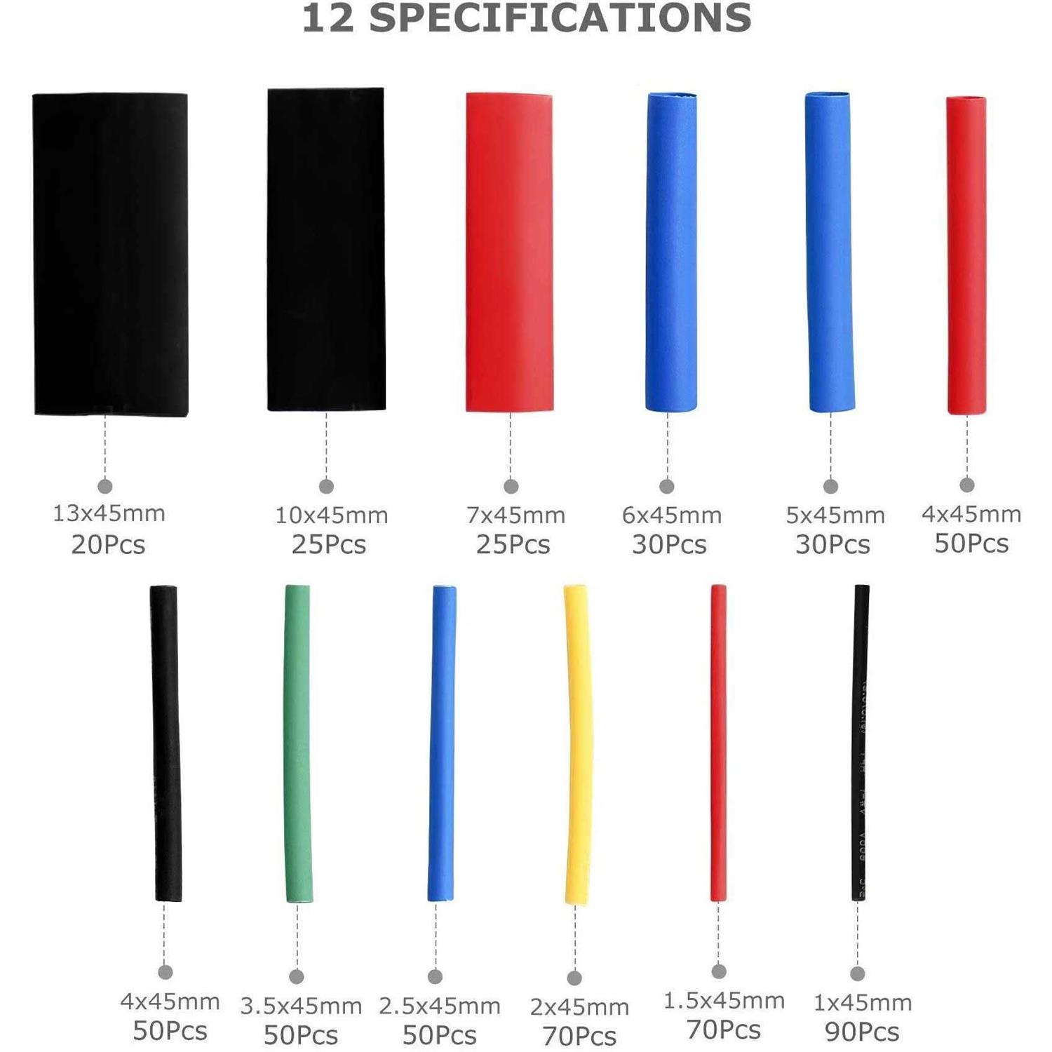 560pcs Heat Shrink Tubing 2:1 Eventronic Electrical Wire Cable Wrap Assortment Electric Insulation Heat Shrink Tube Kit with Box - Image 4