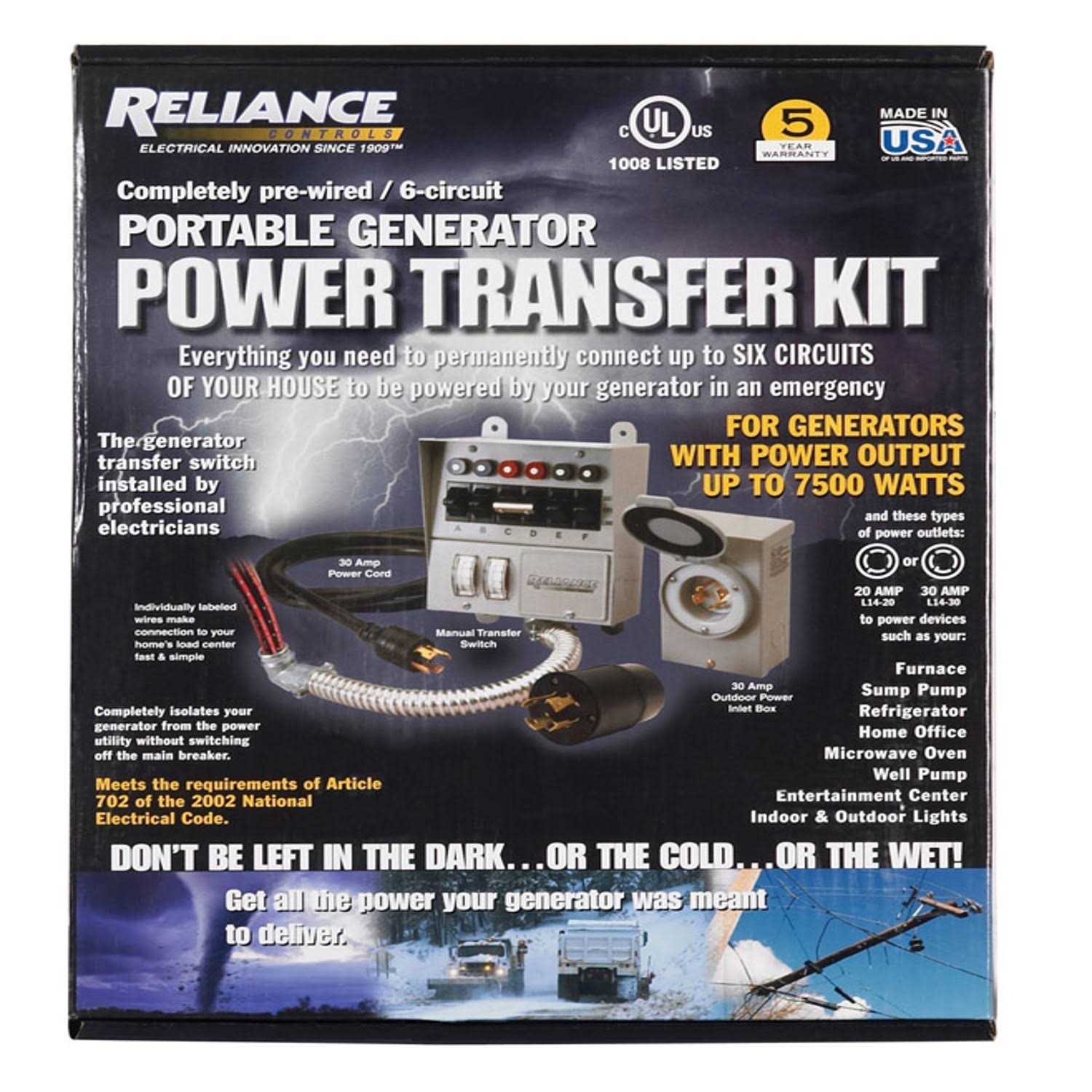Reliance Controls 306CRK 6-Circuit Transfer Switch Kit - Image 4