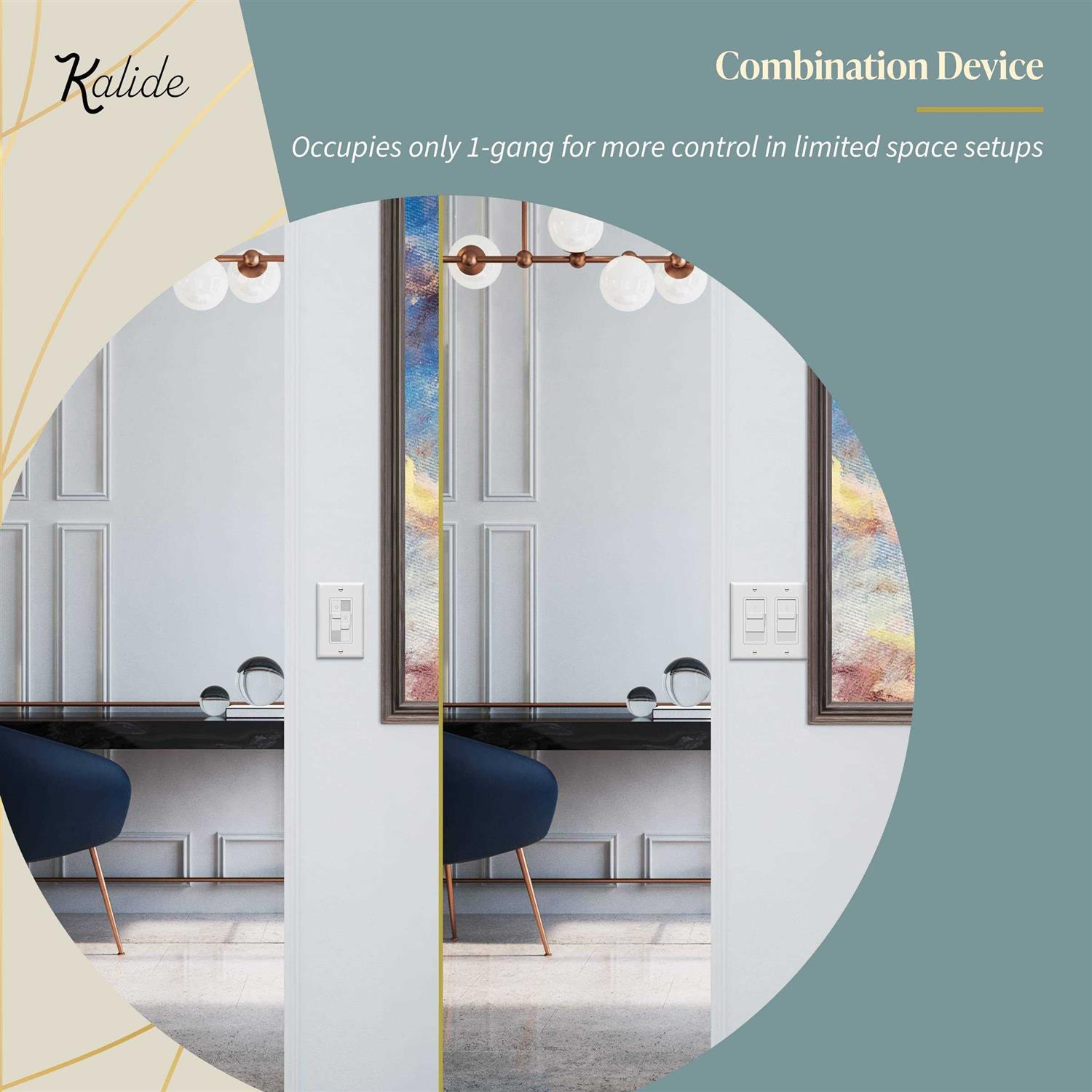 Topgreener Kalide Dual Load Dimmer Light Switch Double LED Dimmer Switch - Image 3