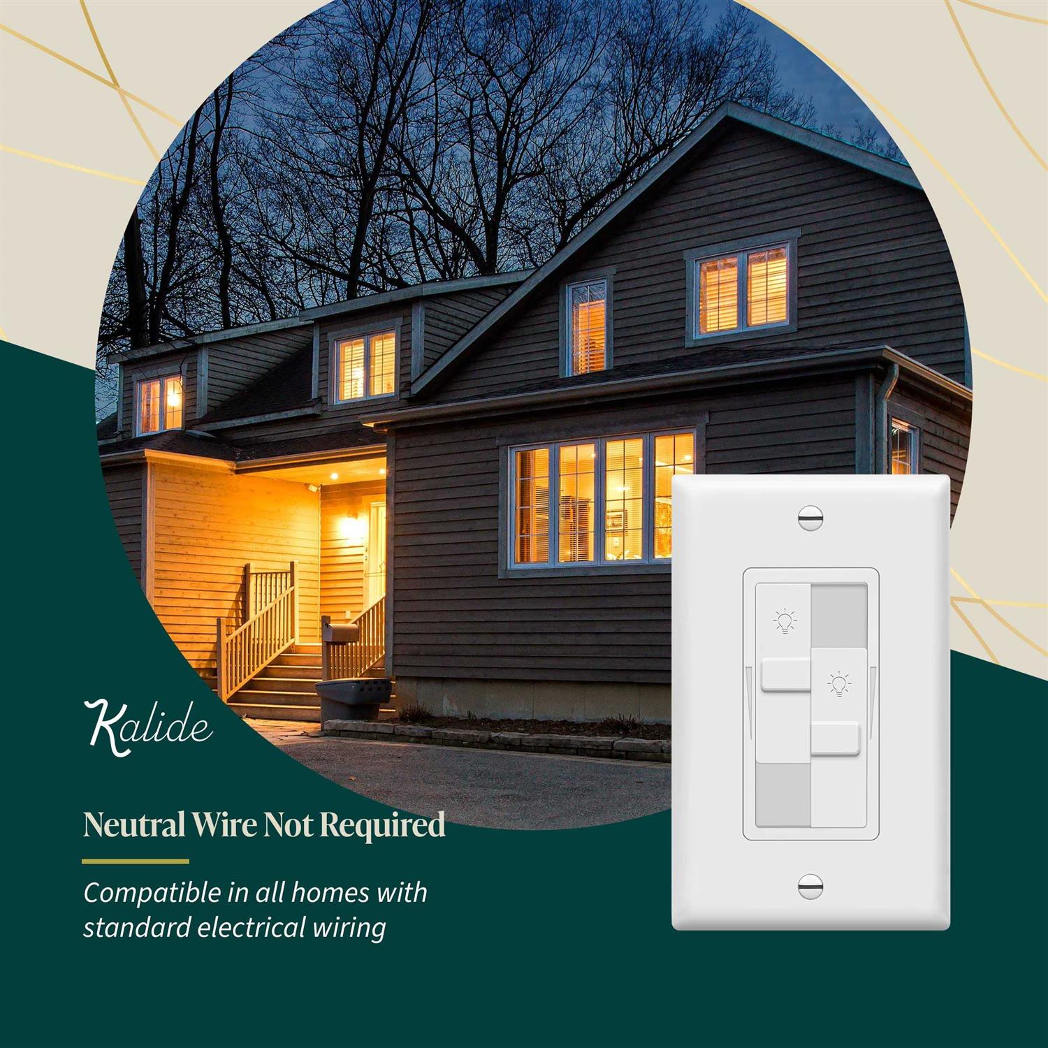 Topgreener Kalide Dual Load Dimmer Light Switch Double LED Dimmer Switch - Image 5