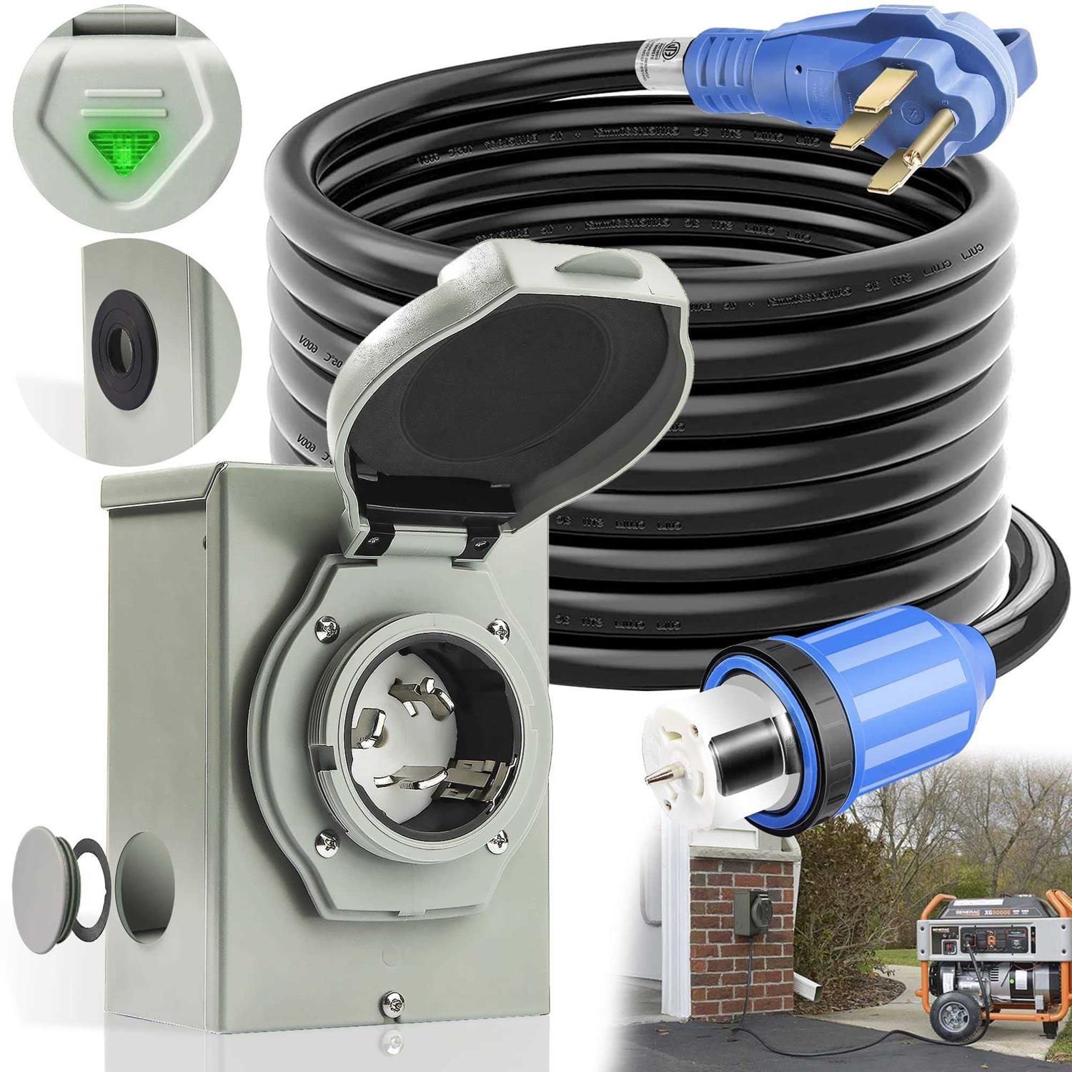 50 Amp Generator Cord and Power Inlet Box - Image 4