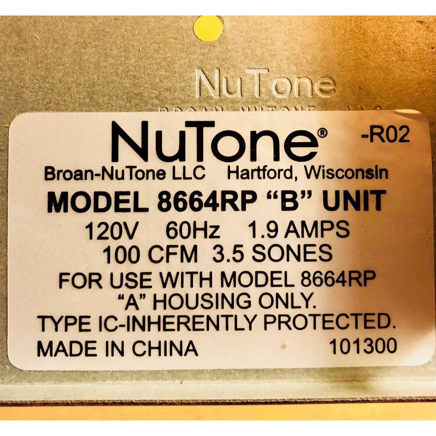 Broan-NuTone S97017706 Motor Assembly - Image 2