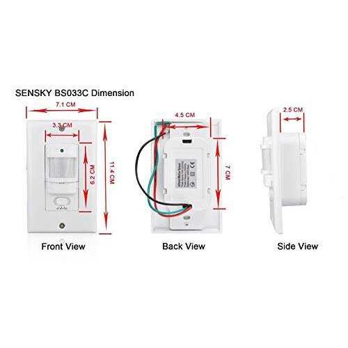 sensky bs033c 110v motion sensor light switch 180 degree view occupancy sensor switch - Image 4