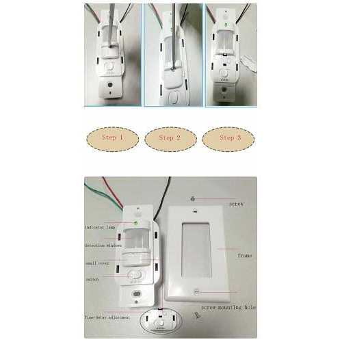 sensky bs033c 110v motion sensor light switch 180 degree view occupancy sensor switch - Image 5