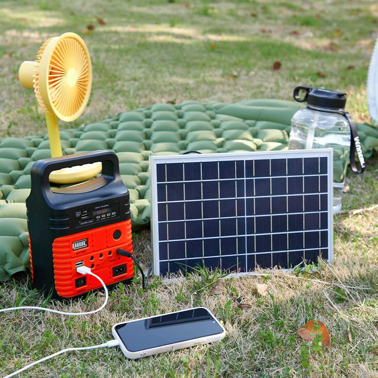 UPEOR Solar Generator Portable Power Station 8000mAh Solar Power Generator with Solar Panel,MP3&FM Radio,Bluetooth,3 Sets LED Li - Image 4