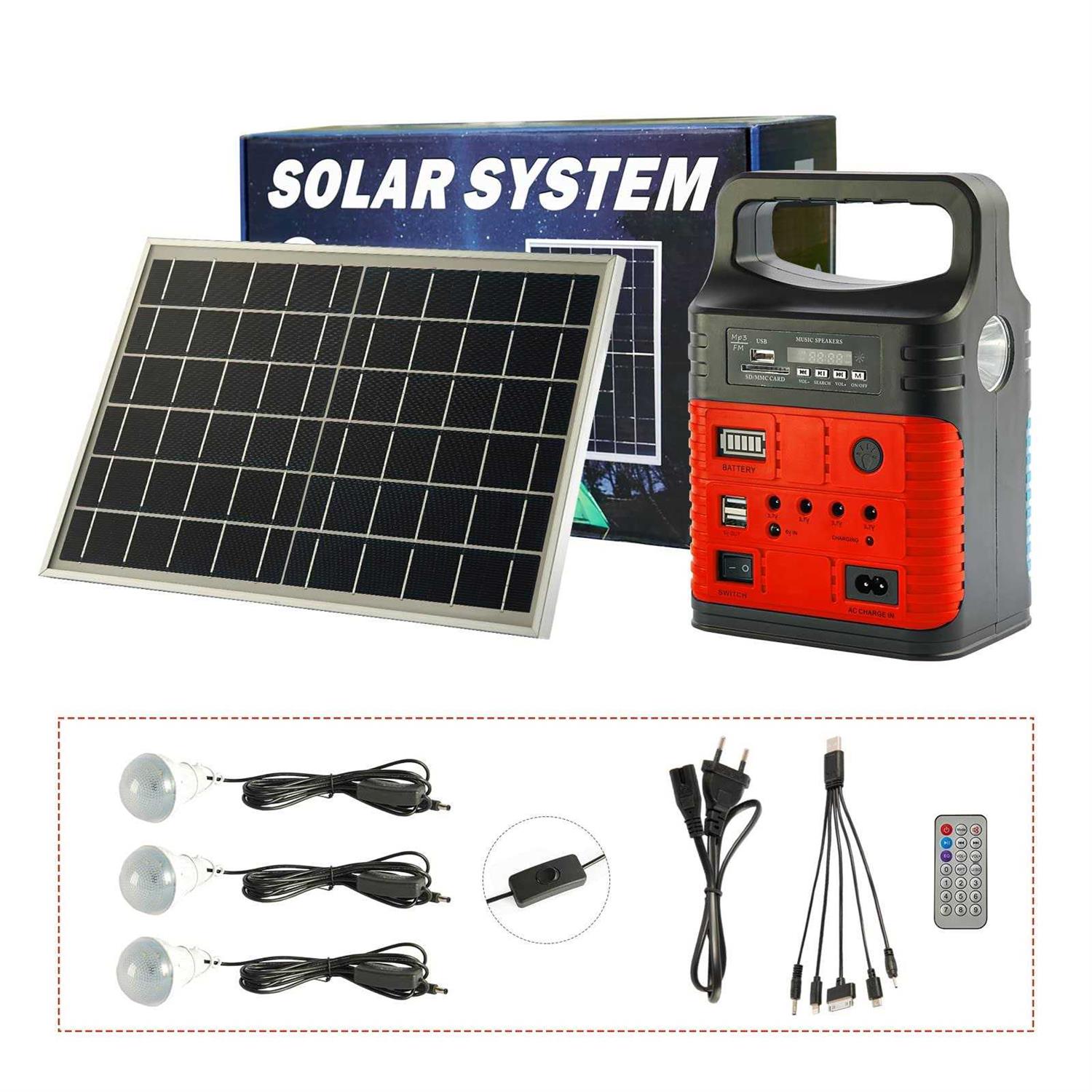 UPEOR Solar Generator Portable Power Station 8000mAh Solar Power Generator with Solar Panel,MP3&FM Radio,Bluetooth,3 Sets LED Li - Image 5