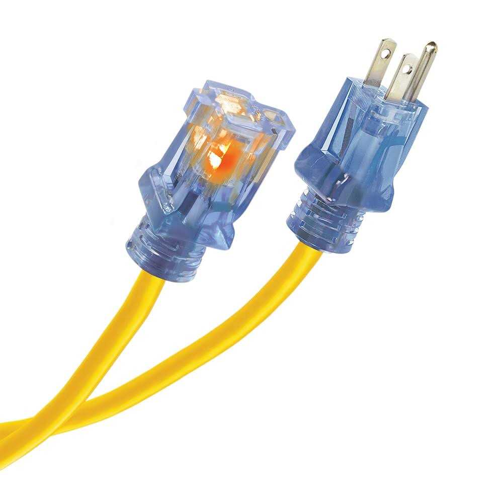Utilitech 100-ft 12 / 3-Prong Outdoor Sjtw Heavy Duty Lighted Extension Cord UTP511835 - Image 4
