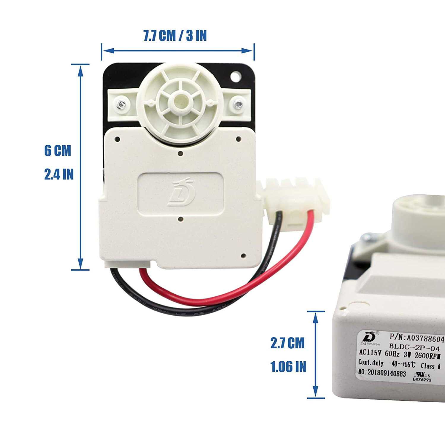 242077702 Evaporator Fan Motor A03788604 Fdqc18el4f 242077705 Blower Motor for Frigidaire - Image 4