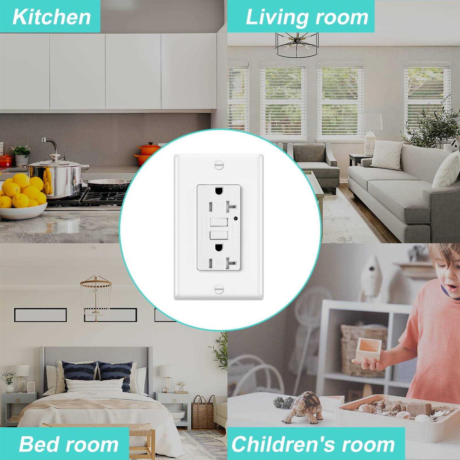 Ucomen Decorator GFCI Receptacle with LED Indicator Tamper Resistant - Image 5