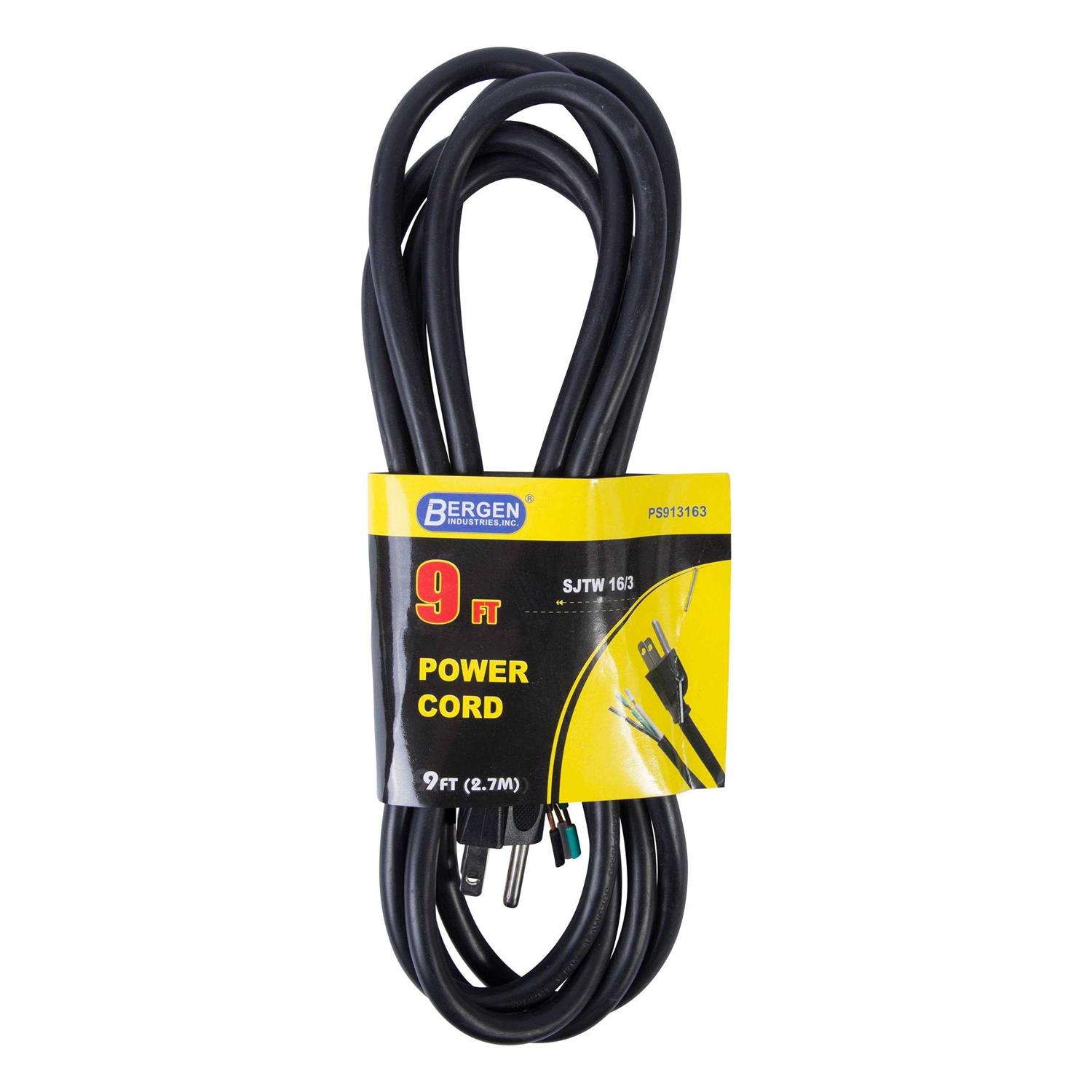 Bergen Industries 9 ft. 16/3 SJTW 3-Wire Appliance/Power Tool Cord PS913163 - Image 5