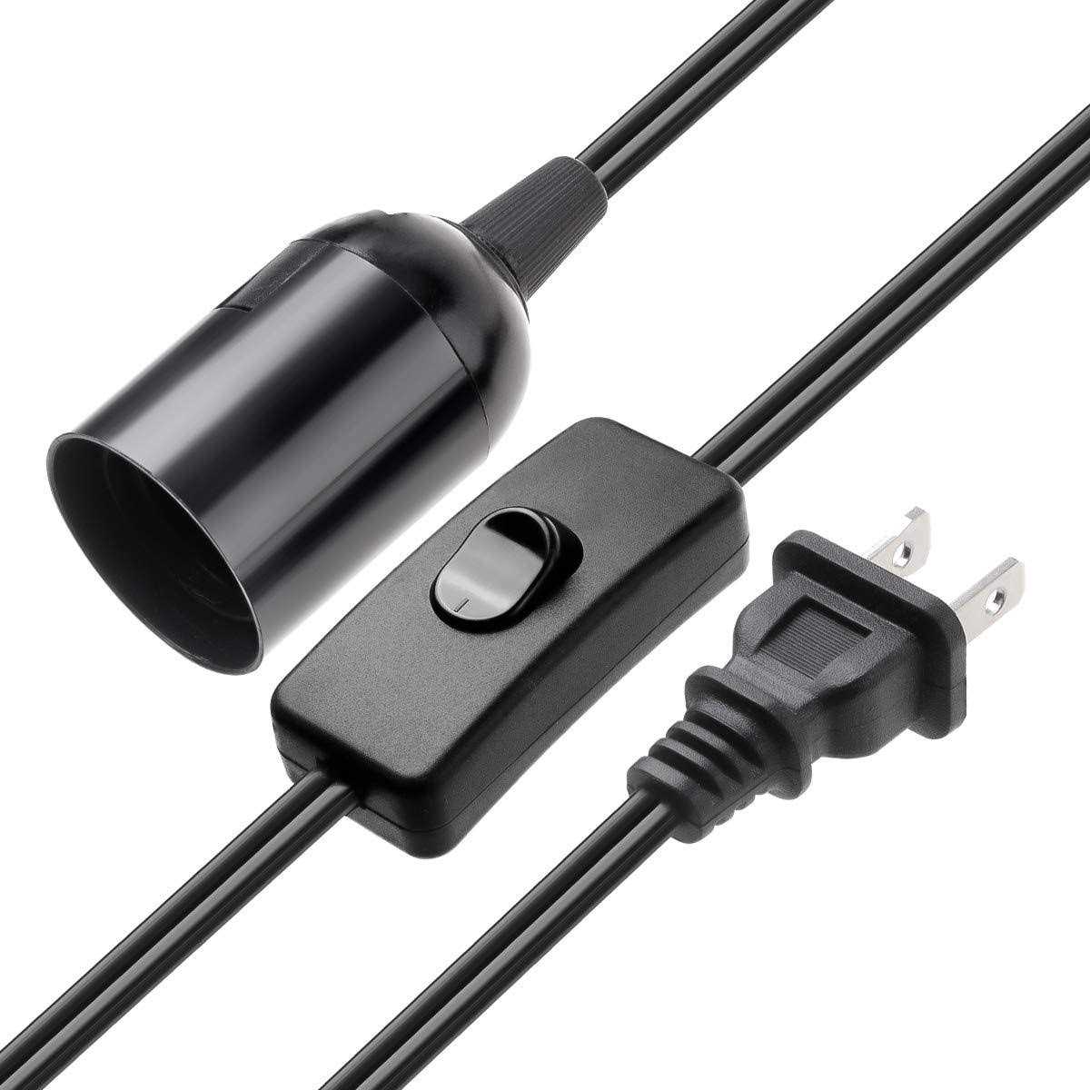 2-Pack Extension Hanging Lantern Cord Cable UL 375W with E26 E27 Socket On/Off Button Pendant Lighting - Image 5