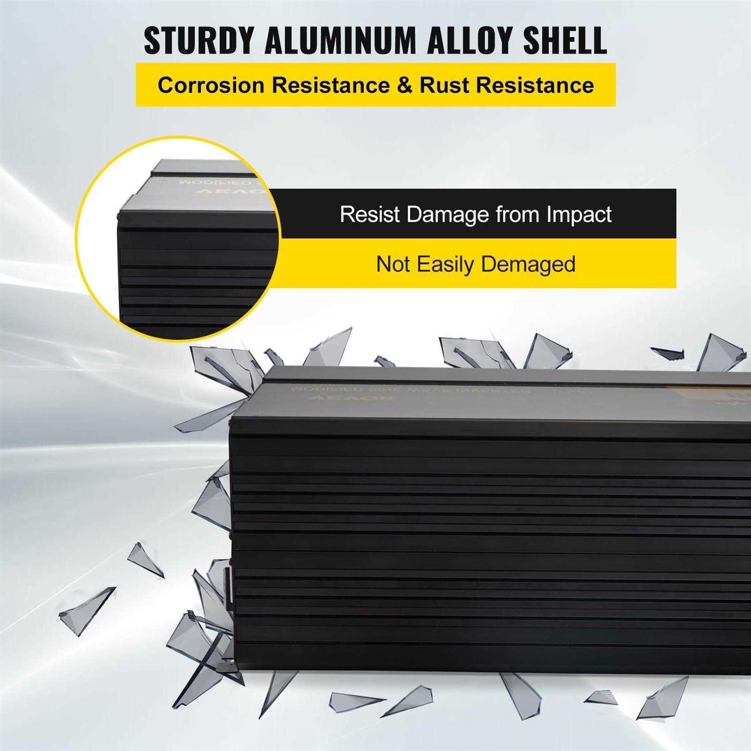 VEVOR Power Inverter 5000W Modified Sine Wave Inverter DC 12V to AC 110V Car Converter with LCD Display Remote Controller Led Indicator Gfci Outlets - Image 4