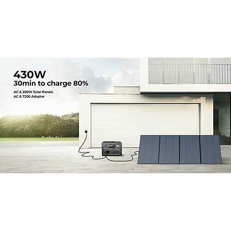 BLUETTI 600W Continuous/1200W Push Button Start LiFePO4 Battery Solar Generator Peak Output Power Station EB3A Gray for Outdoors - Image 5