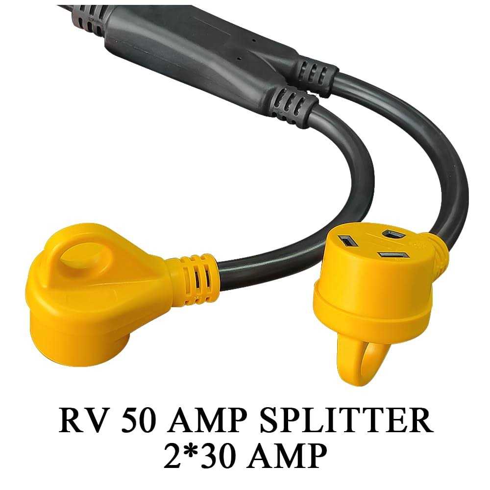 RV Power Adapter Cord-50A Male to 30A Female 2.5 Feet with Handle - Image 2