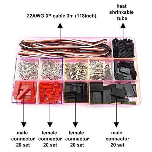 40 sets servo plug male female connector crimp pin cable kit compatible jst syp - Image 3