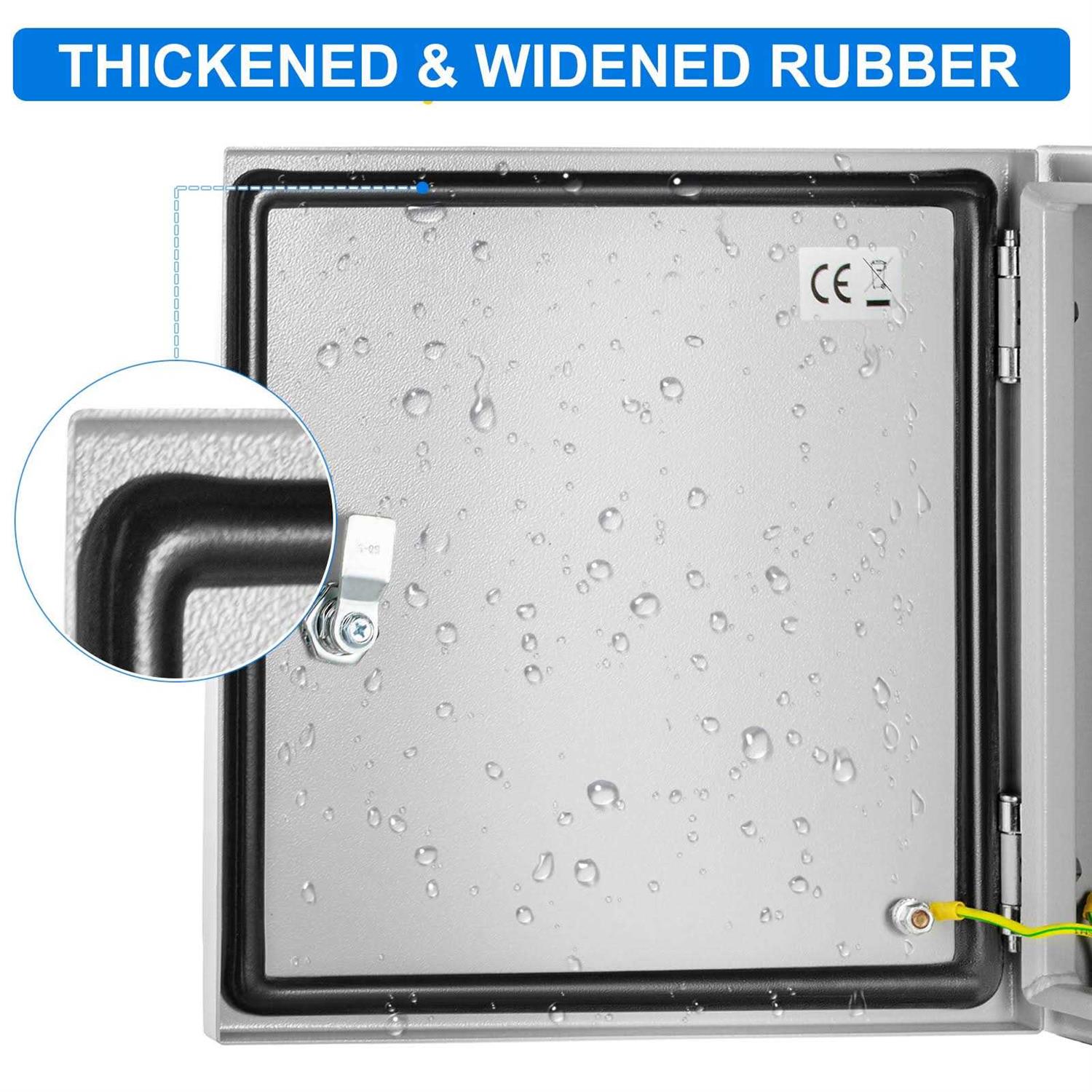 VEVOR NEMA Steel Enclosure 12 x 12 x 6'' NEMA 4X Steel Electrical Box IP66 Waterproof & Dustproof Outdoor/Indoor Electrical Junction Box DQXJSTCFS30X30X15V0 - Image 5