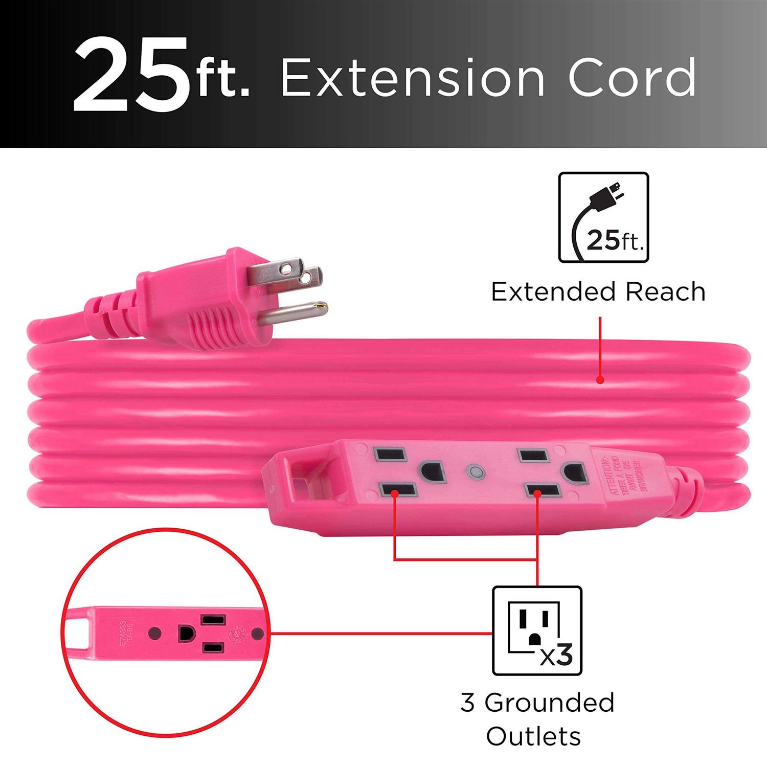 UltraPro Extension Cord 3-Outlet Power Strip - Image 5