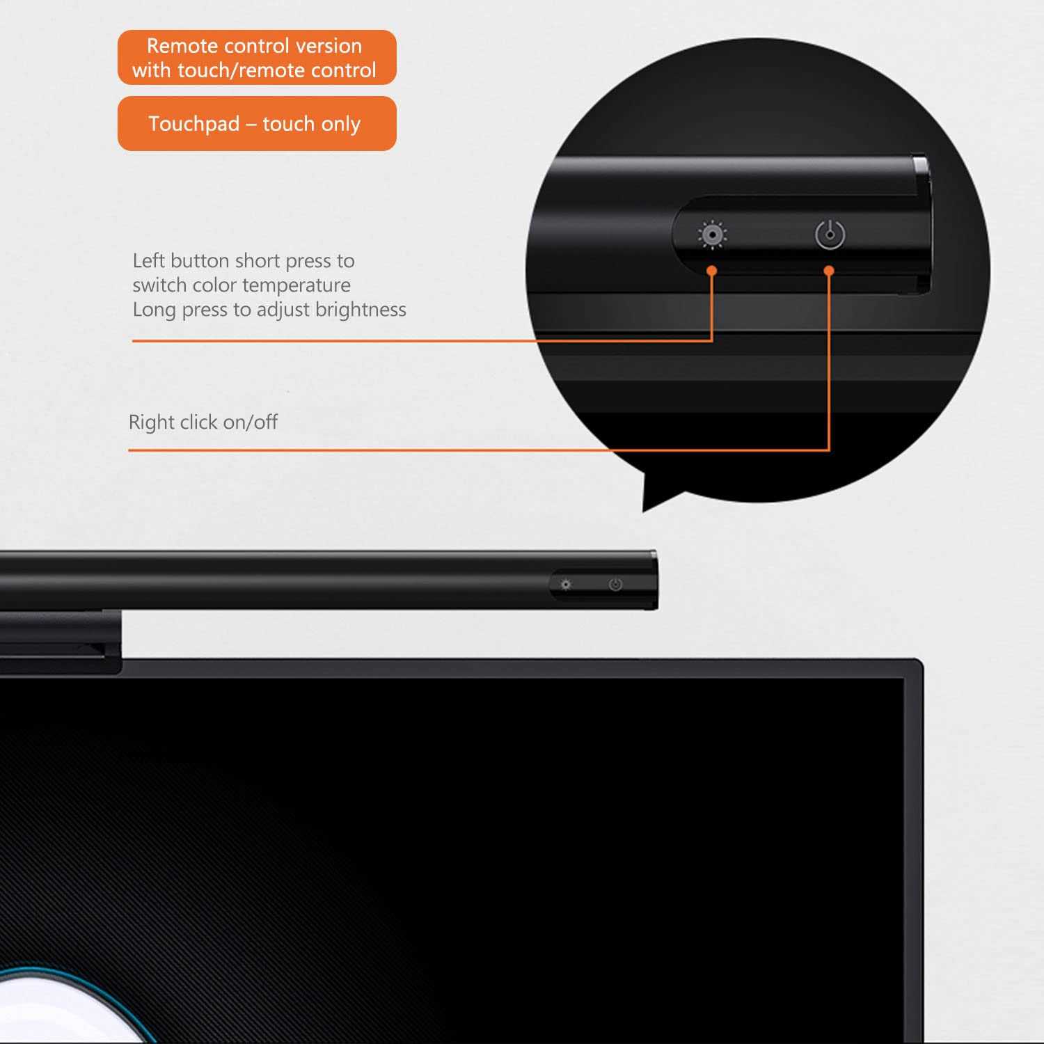 Computer Monitor Light Bar Wireless Remote Control Multiple Screen lamp Dimmer Switch - Image 4