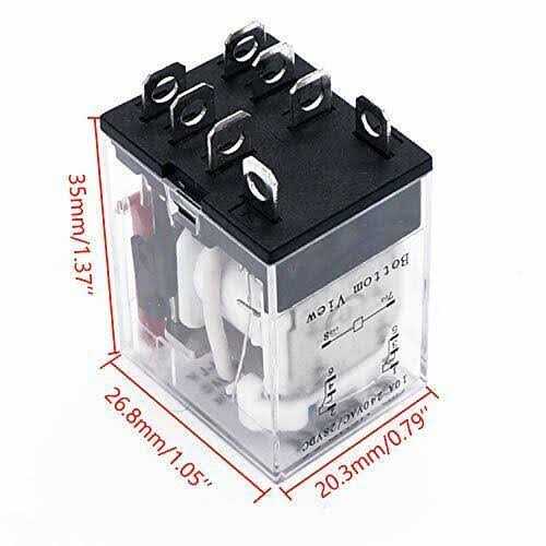 TWTADE 10A Coil Electromagnetic Power Relay 8 Pins 2DPT 2NO+2NC with Indicator Light and Socket Base -YJ2N-LY - Image 3