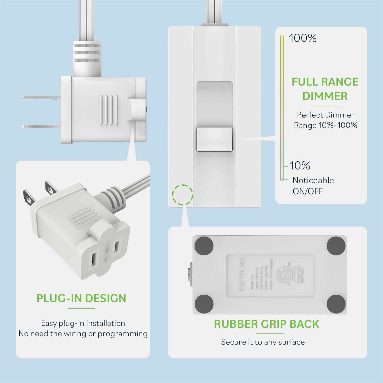 Topgreener Table-Top Plug in Lamp Dimmer - Image 4