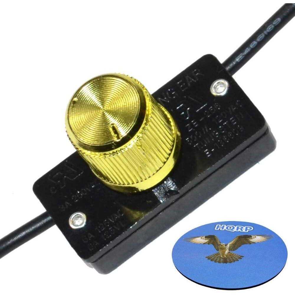 Hqrp Universal Dimmer Light Lamp Switch with Rotary Knob 125v 6a