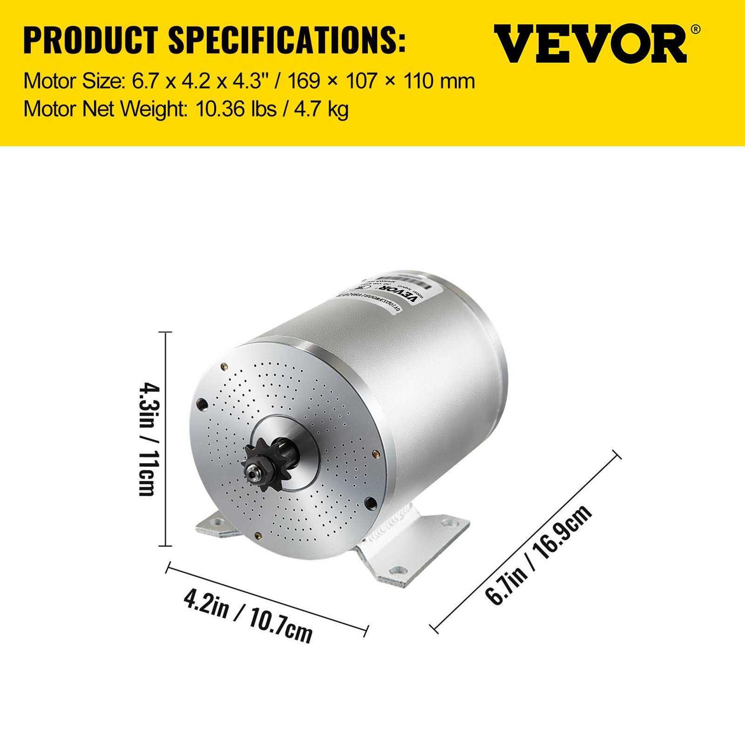 VEVOR 2000W 48V Dc Brushless Motor w/Mounting Bracket &Controller &Key for E-Scooter ZLDJWS2KW48VDZKBSV9 - Image 4