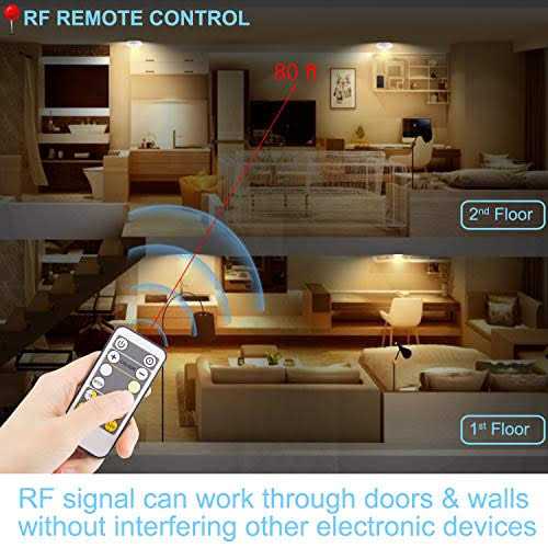 BIGMONAT Battery Operated Shower Light with Motion Sensor Wireless Ceiling Light RF Remote Controlled Through Walls|Brightness Dimmable - Image 4