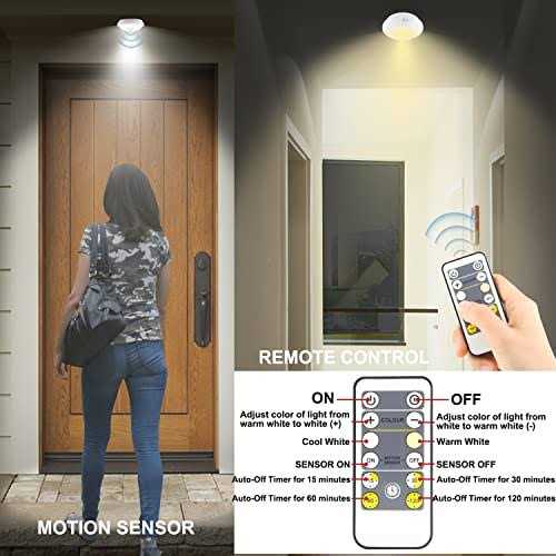 BIGMONAT Battery Operated Shower Light with Motion Sensor Wireless Ceiling Light RF Remote Controlled Through Walls|Brightness Dimmable - Image 5