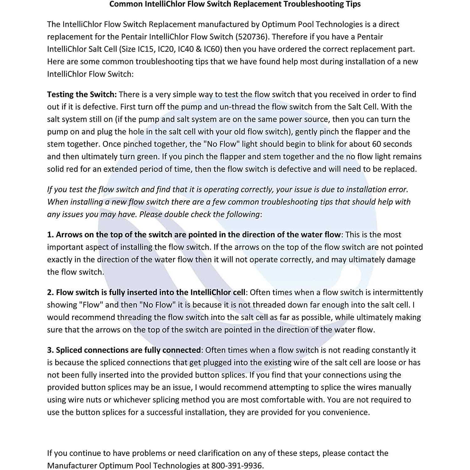 Intellichlor Flow Switch Replacement - Image 3