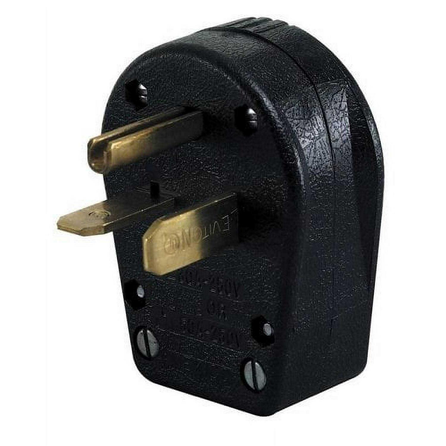 931 30/50 Amp, 250 Volt, Plug, Angle, Grounding, Black, N/A by Leviton - Image 3