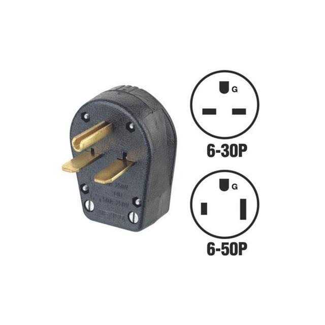 931 30/50 Amp, 250 Volt, Plug, Angle, Grounding, Black, N/A by Leviton - Image 4