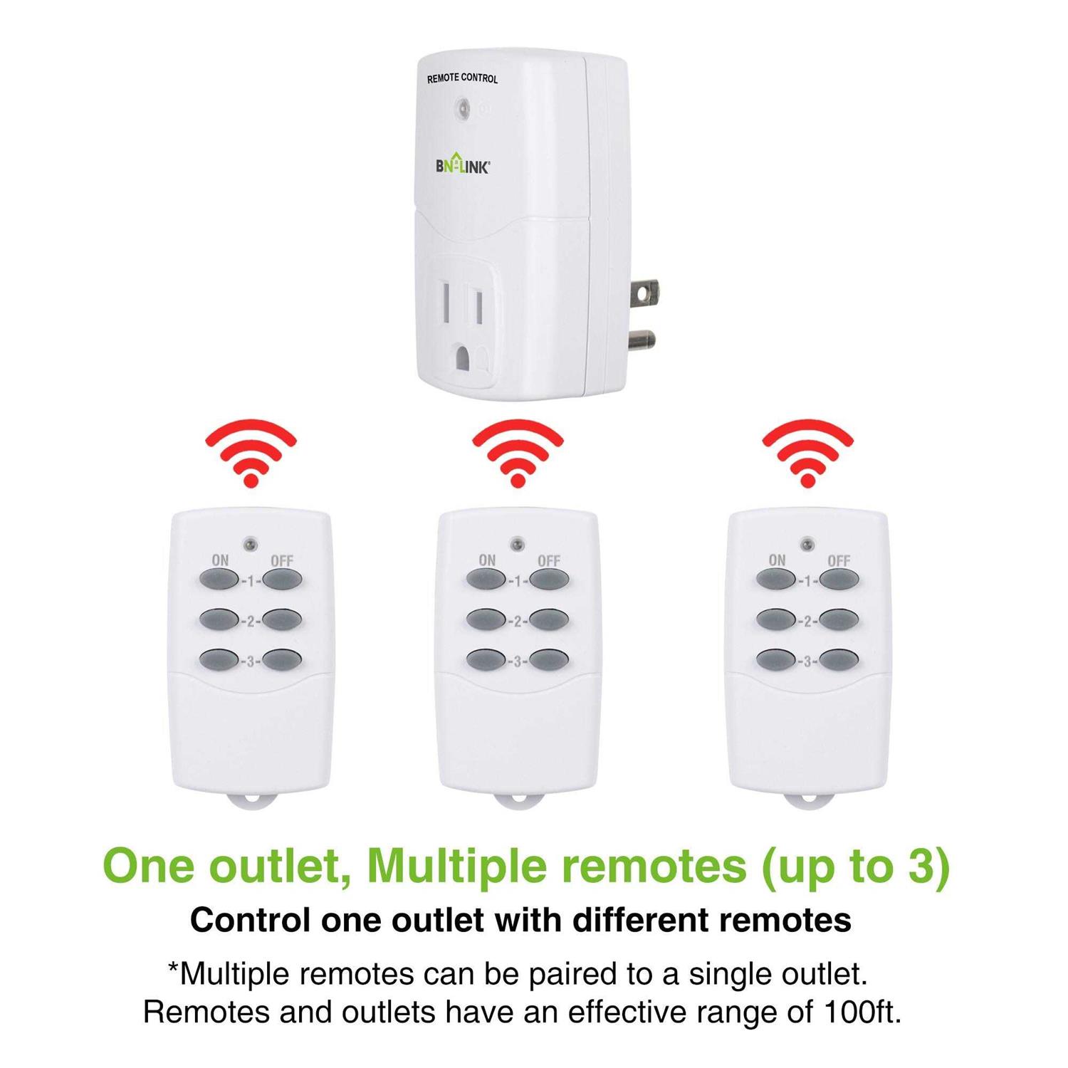 BN-LINK Mini Wireless Remote Control Outlet Switch Power Plug In for Household Appliances - Image 3