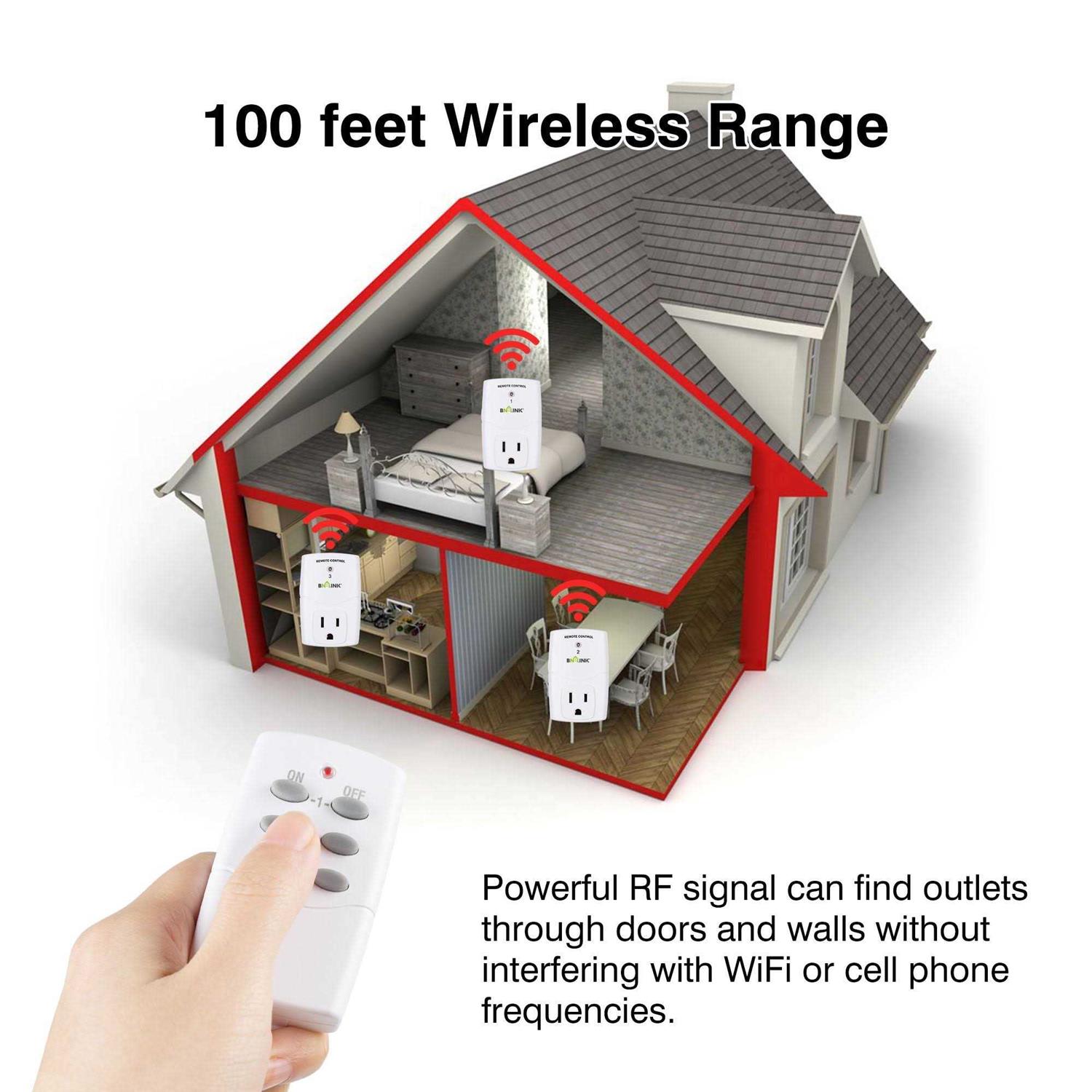 BN-LINK Mini Wireless Remote Control Outlet Switch Power Plug In for Household Appliances - Image 4