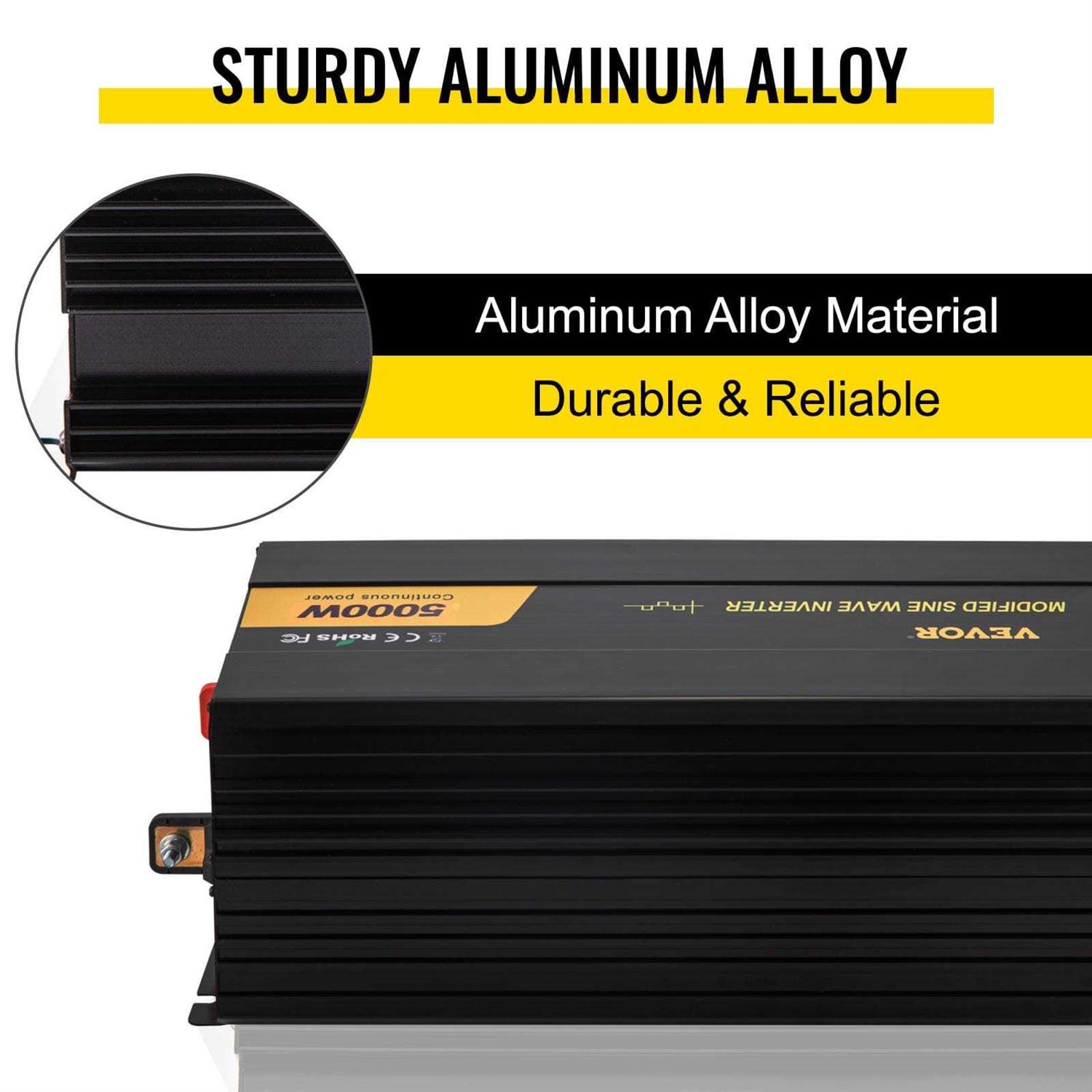 VEVOR Power Inverter 5000W Modified Sine Wave Inverter Dc 12V to Ac 120V Car Converter with Lcd Remote Controller Led Indicator Ac Outlets Inverter ZXNB5KW12-120NSRIV9 - Image 3