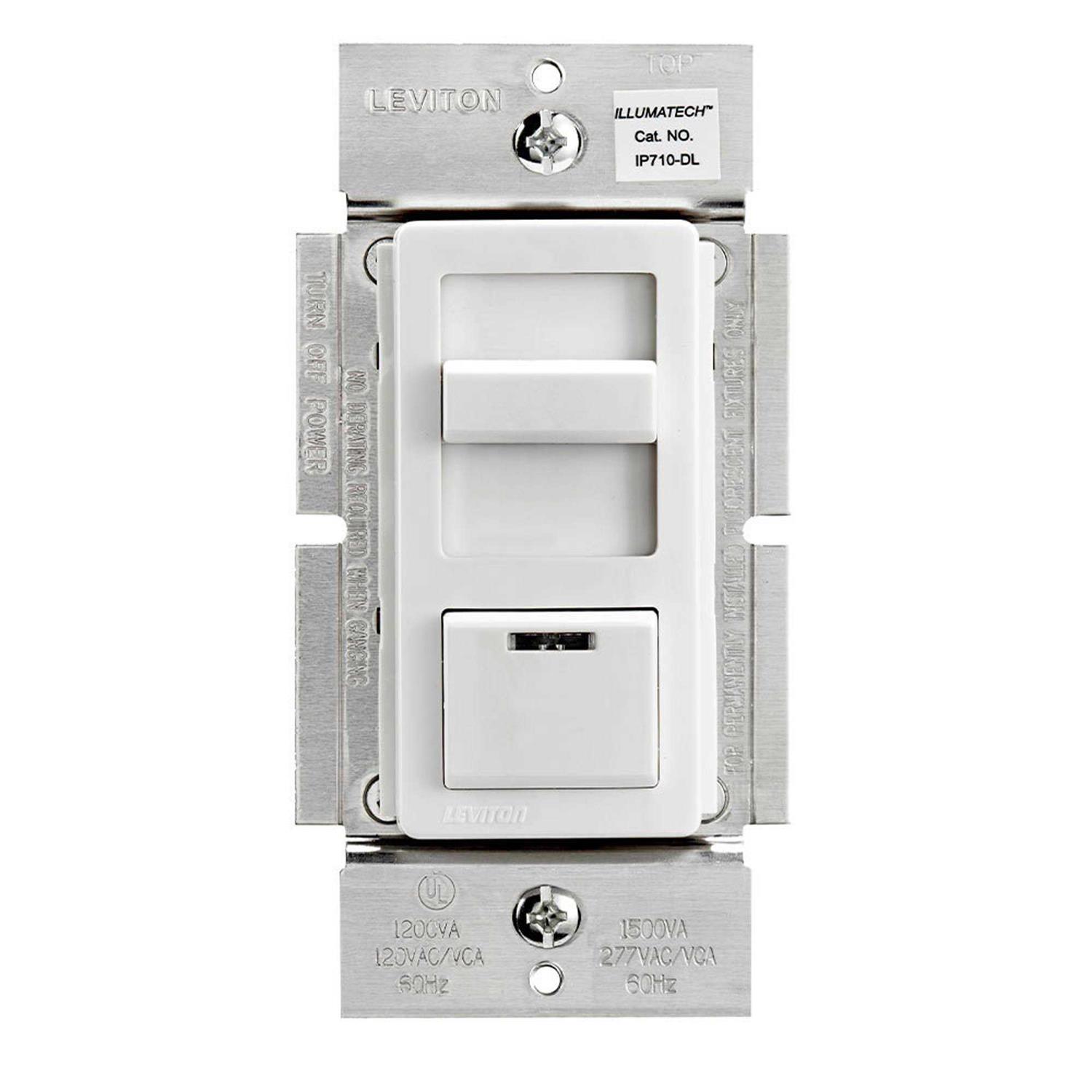 Leviton IP710-DLZ IllumaTech 1200VA Preset Fluorescent Slide Dimmer