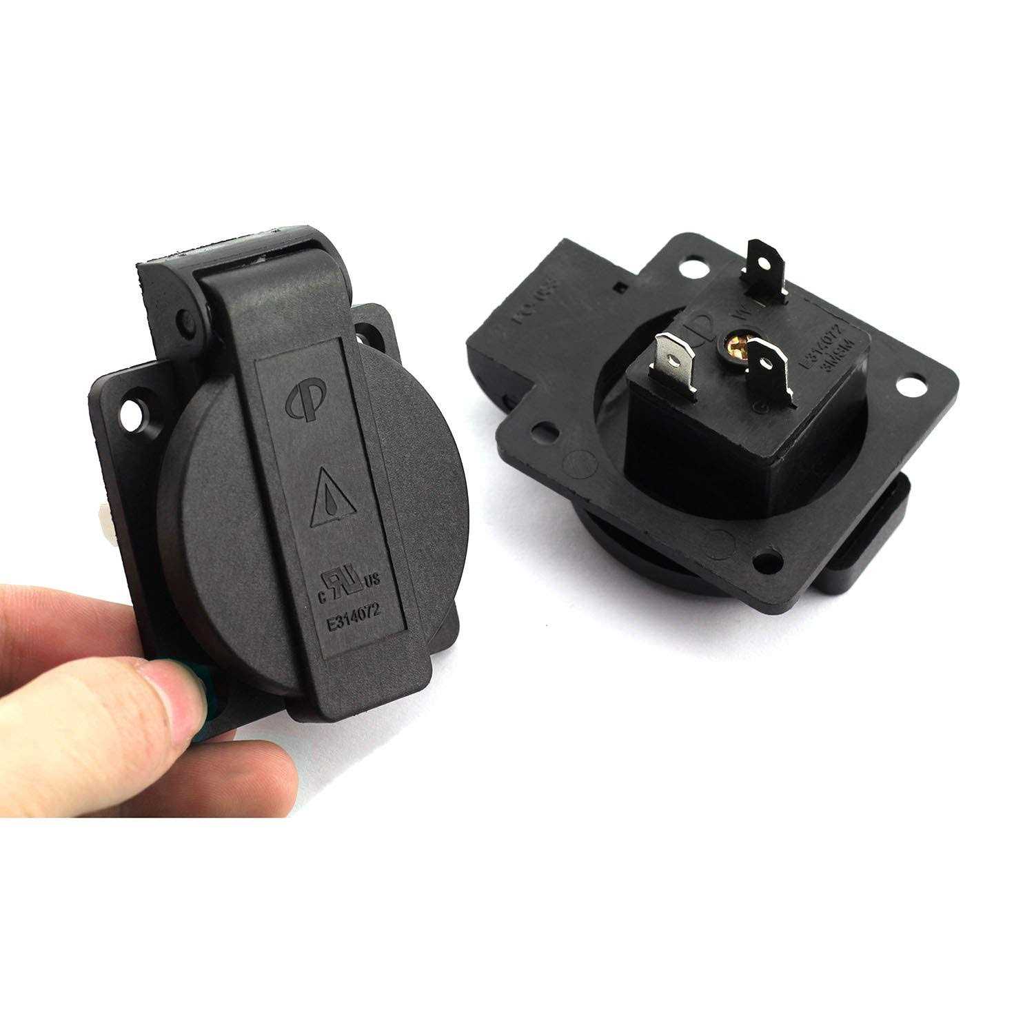 RuiLing US Standard Water-Proof Power Outlet 3-Hole Socket AC 15A 125V Panel Mount Dust-Proof Industrial Electrical Female Plug Power - Image 2