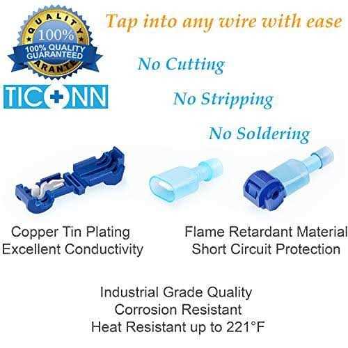 TICONN T-Tap Wire Connectors Self-Stripping Quick Splice Electrical Wire Terminals - Image 4