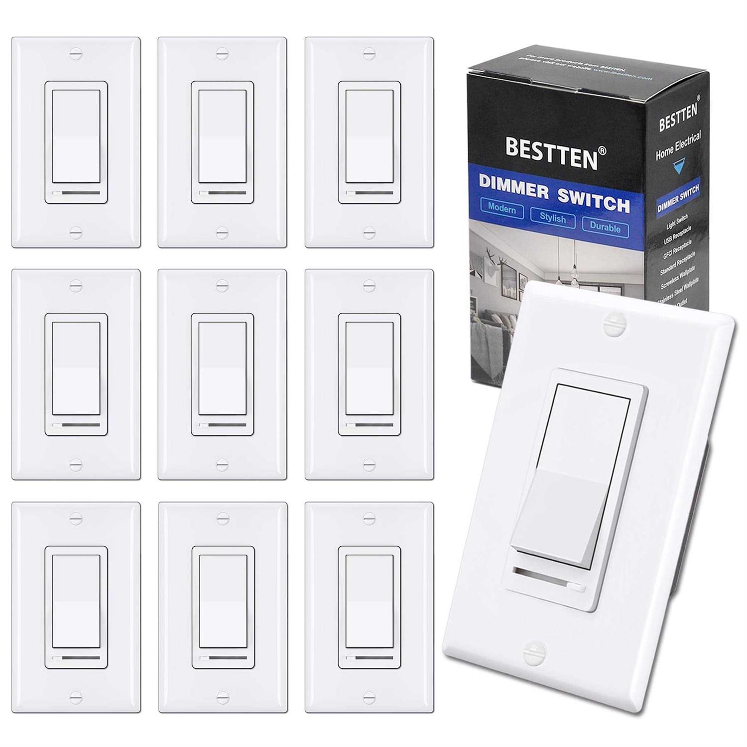 Bestten Dimmer Light Switch, Single-Pole or 3-Way, 120V, Compatible with Dimmable LED, CFL, Incandescent and Halogen Bulbs - Image 3