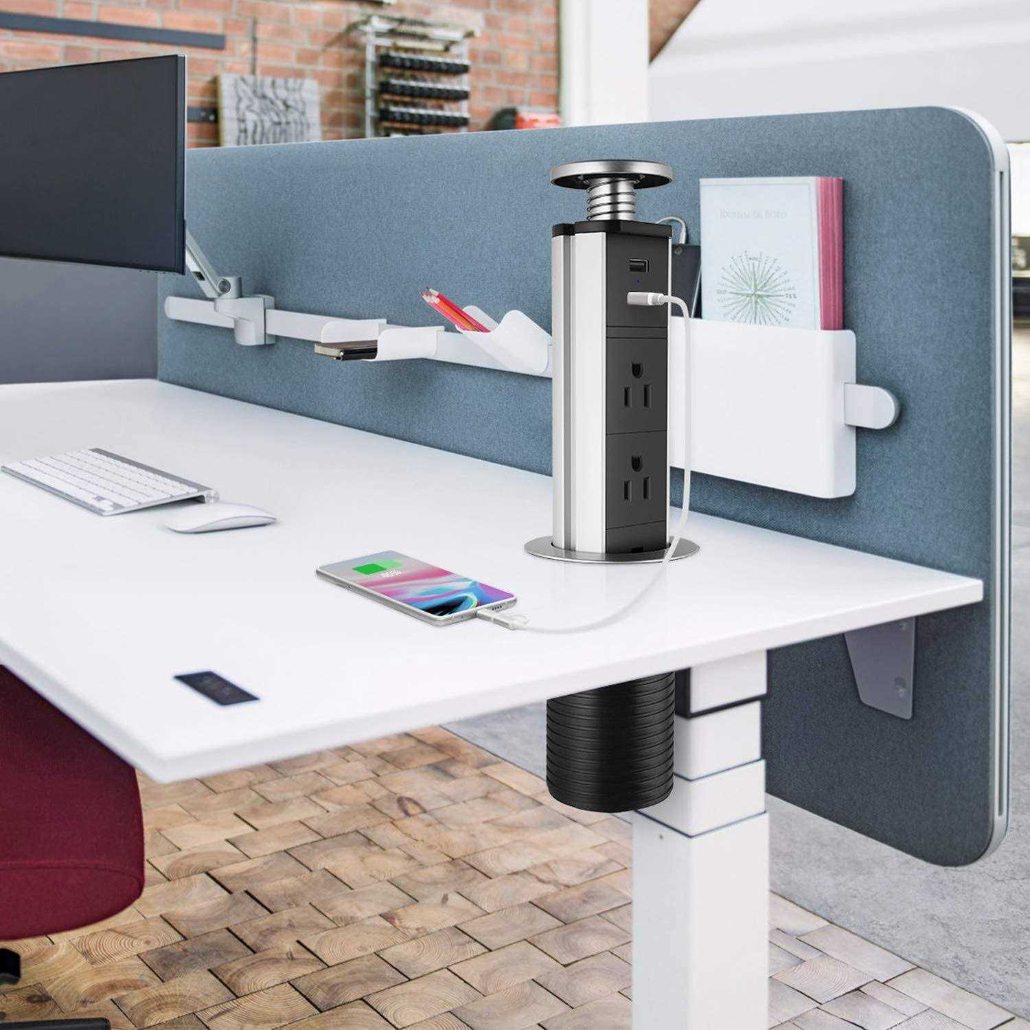 Jgstkcity Pop Up Outlet for Kitchen Countertop,2.5 Hole Size Grommet Power Pop Out Outlet with USB,Pulling Pop Up Socket for Home,Office Worktop - Image 3