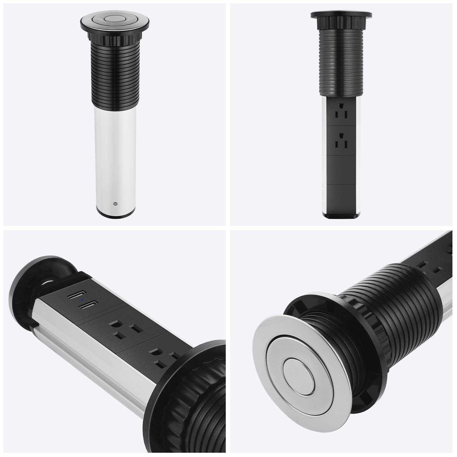 Jgstkcity Pop Up Outlet for Kitchen Countertop,2.5 Hole Size Grommet Power Pop Out Outlet with USB,Pulling Pop Up Socket for Home,Office Worktop - Image 4