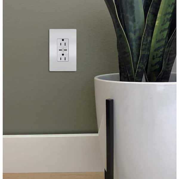 USB Decorator Wall Plate, White, 6.0A, 15-Amp - Image 5