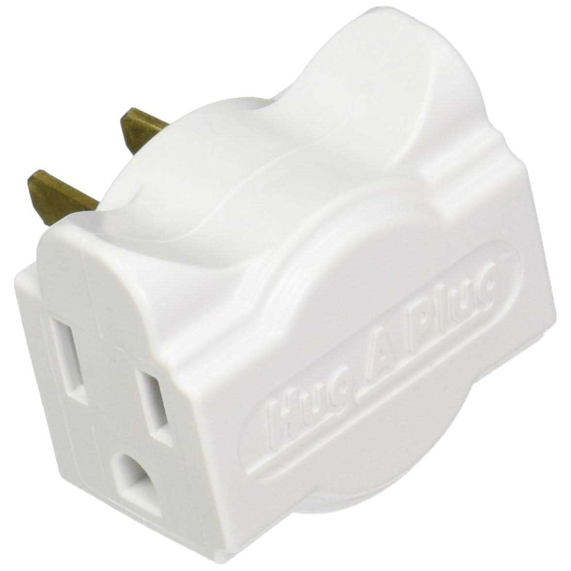 Hug-A-Plug Outlet Adapter White