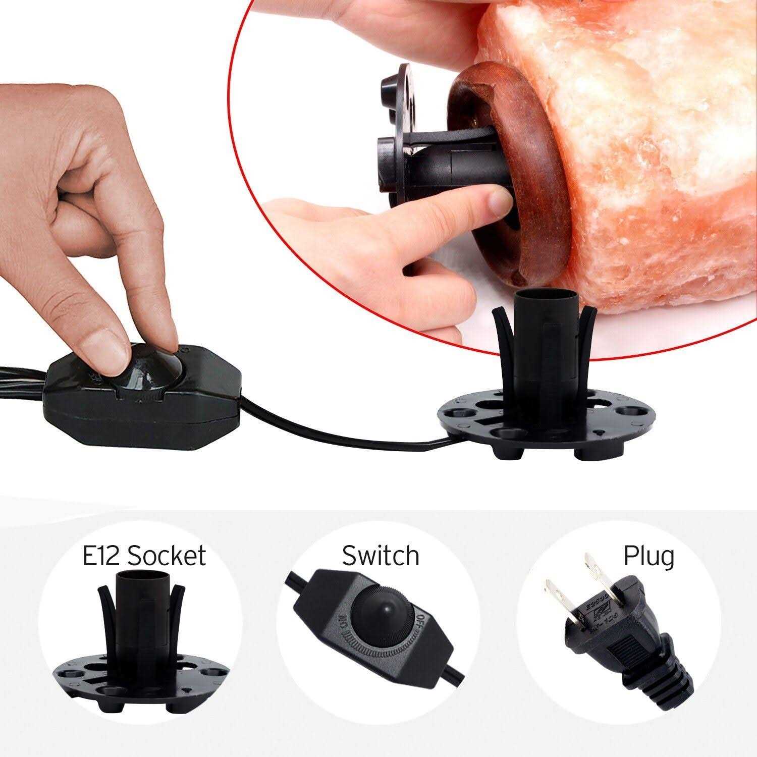 Betus Salt Lamp Cord with Dimmer Control and Base Assembly - Image 4