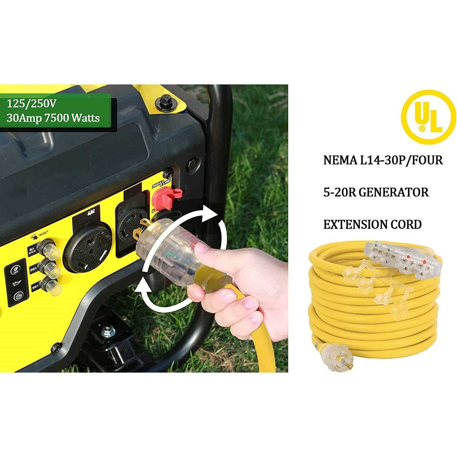 25 Feet Heavy Duty Generator Adaptor Extension Cord,Locking Cord,Nema - Image 5