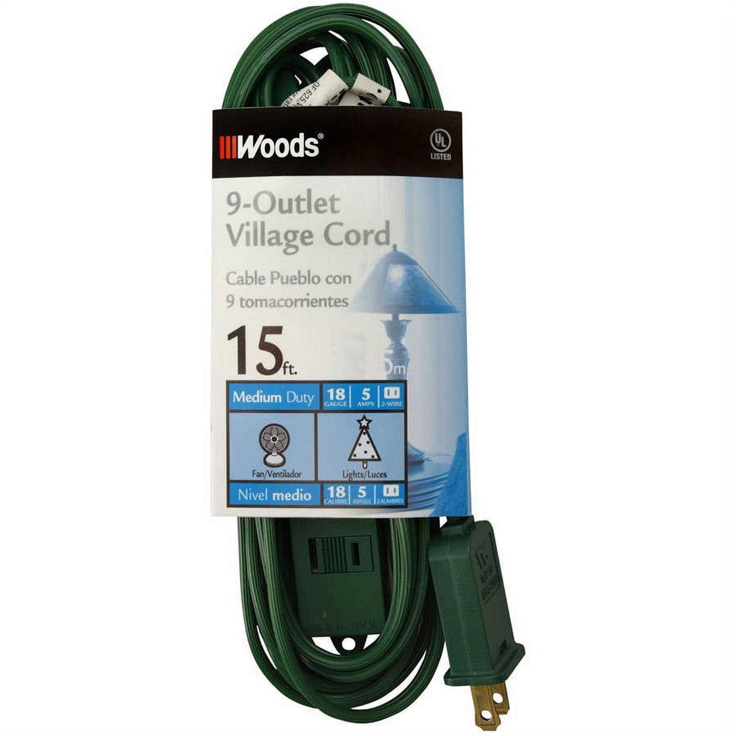 Woods 2189 9-Outlet Indoor Extension Cord, Christmas Or Holiday Lights - Image 3