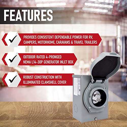 AA Ignition 4 Prong 30 Amp 125/250V Generator Power Inlet Box Pb30 Nema L14-30p Power Inlet Box - Image 3