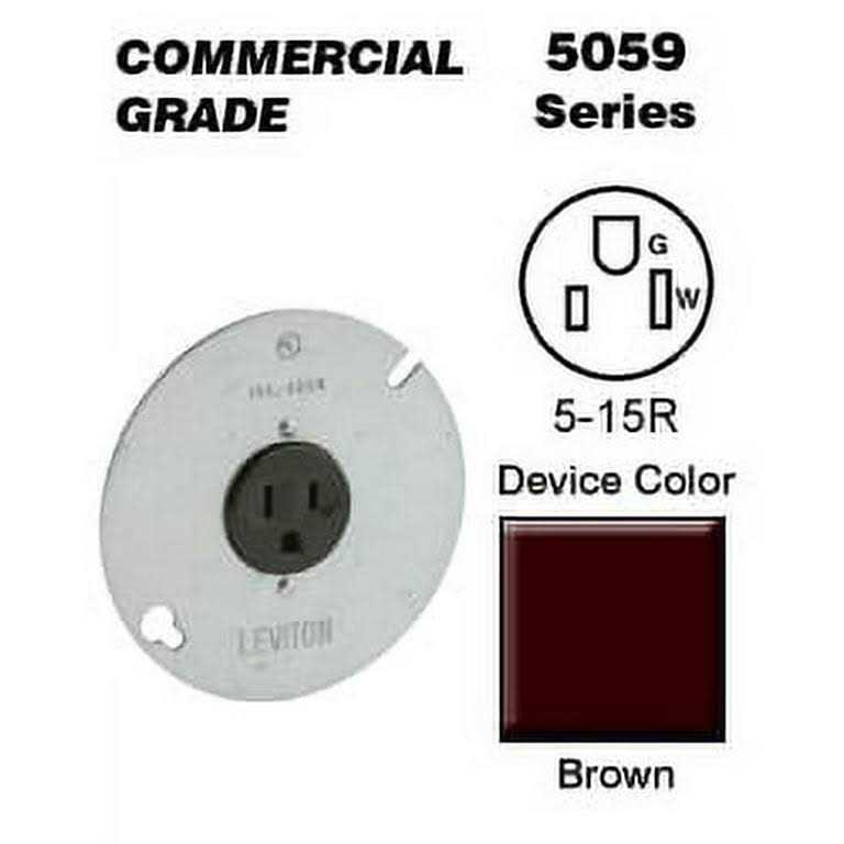 5059 15-Amp, 125 Volt, 3-Wire Round Type Single Receptacle on 4-Inch Cover, Zinc Plated Steel, 3-Wire Round Type Single Receptacle on 4-Inch Cover by - Image 3