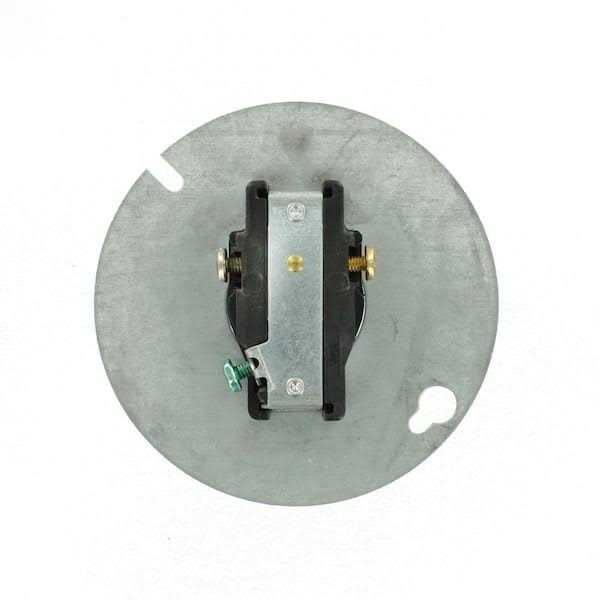 5059 15-Amp, 125 Volt, 3-Wire Round Type Single Receptacle on 4-Inch Cover, Zinc Plated Steel, 3-Wire Round Type Single Receptacle on 4-Inch Cover by - Image 4
