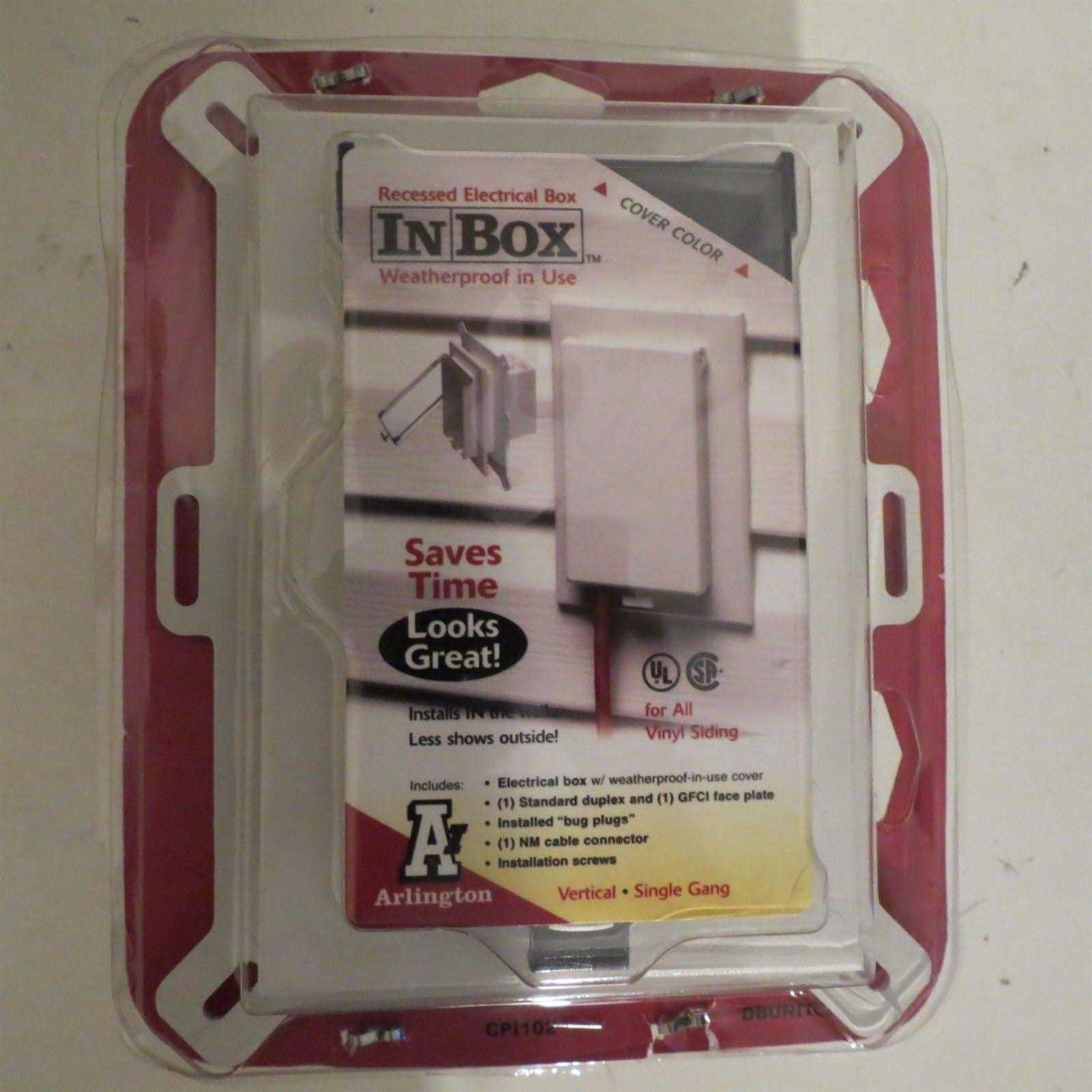 Arlington DBVS1C-1 Low Profile IN Box Recessed Outlet Box Wall Plate Kit for New Vinyl Siding Construction - Image 5
